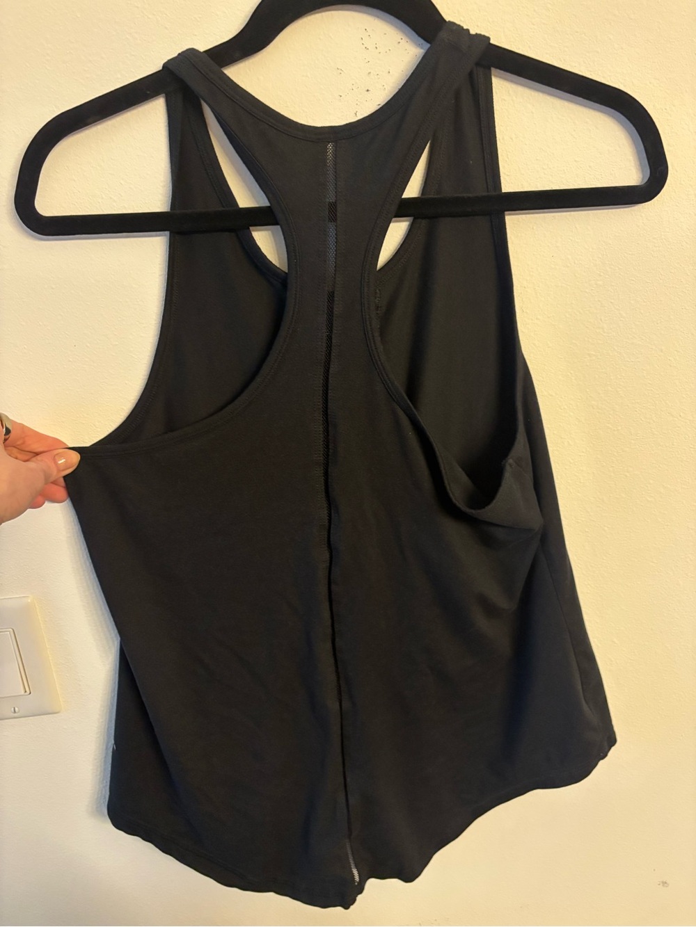 ZYIA Black Racerback Tank w/ mesh V detail - Picture 4 of 6